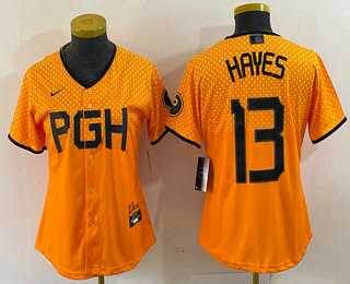 Women's Pittsburgh Pirates #13 KeBryan Hayes Yellow 2023 City Connect Stitched Jersey,We sell and wholesale Women's Pittsburgh Pirates #13 KeBryan Hayes Yellow 2023 City Connect Stitched Jersey on line form chian!